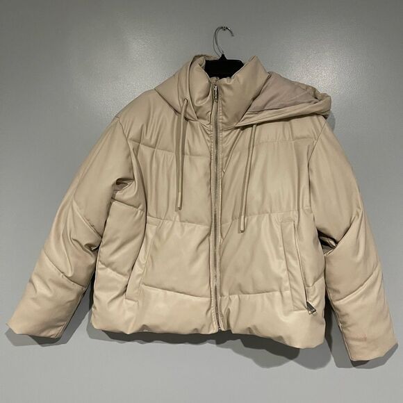 Cream Color Womens Zara Pleather Jacket - Picture 1 of 6